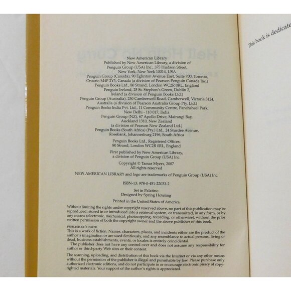 Hell Hath No Curry By Tamar Myers 2007 Pennsylvania Dutch Mystery Recipes HBDJ - Picture 4 of 4